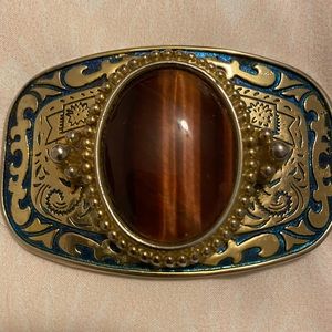 Vintage 70s/80’s western belt buckle with cats eye.